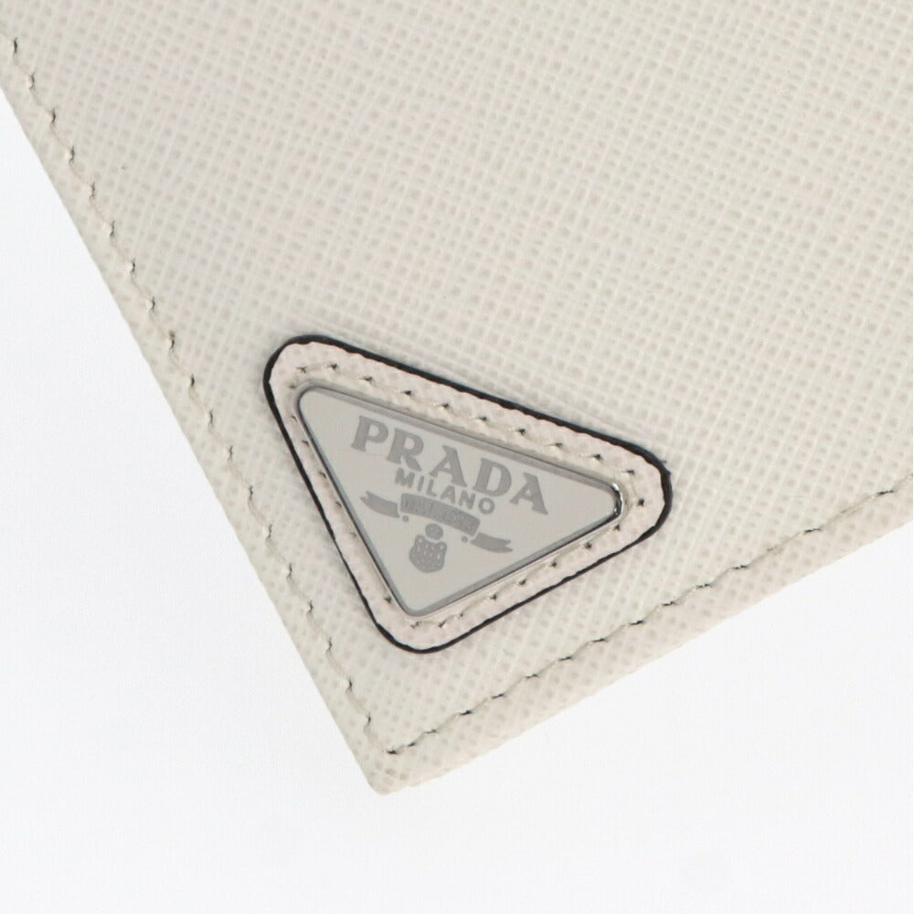 プラダ PRADA PRADA 雑貨 カードケース・名刺入れ メンズ ホワイト レザー サフィアーノ トライアングル プレート 名刺入れ 2MC101 QHH