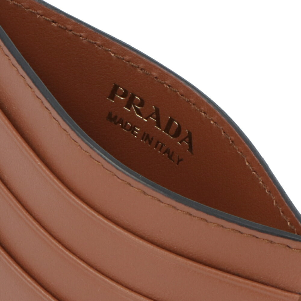 プラダ PRADA PRADA 雑貨 カードケース ユニセックス F0002 ブラウン シティカーフ シティカーフレザー トライアングル プレート ミニ財布 1MC025 2CNP