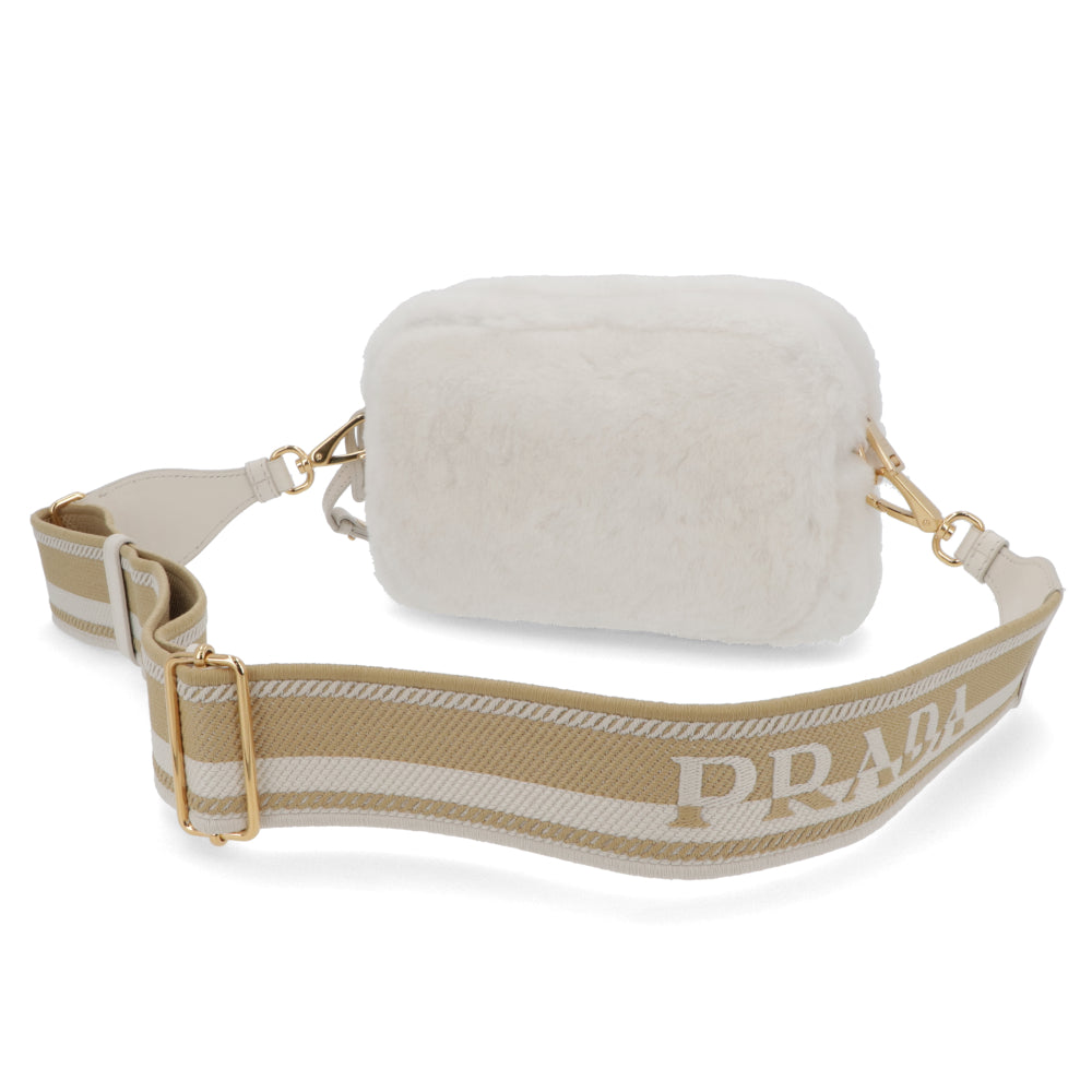 プラダ PRADA バッグ ショルダーバッグ レディース ホワイト レザー ロゴ 2Way ポーチ ゴールド金具