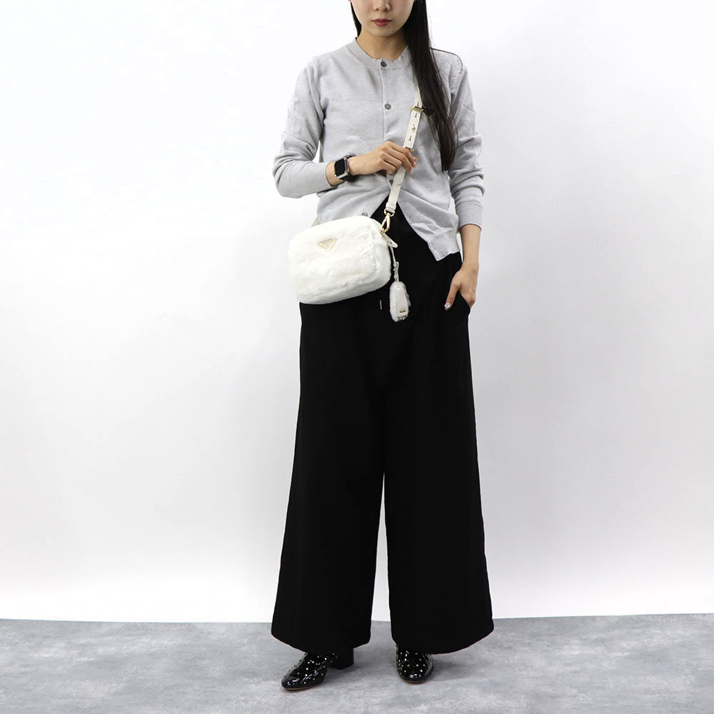プラダ PRADA バッグ ショルダーバッグ レディース ホワイト レザー ロゴ 2Way ポーチ ゴールド金具