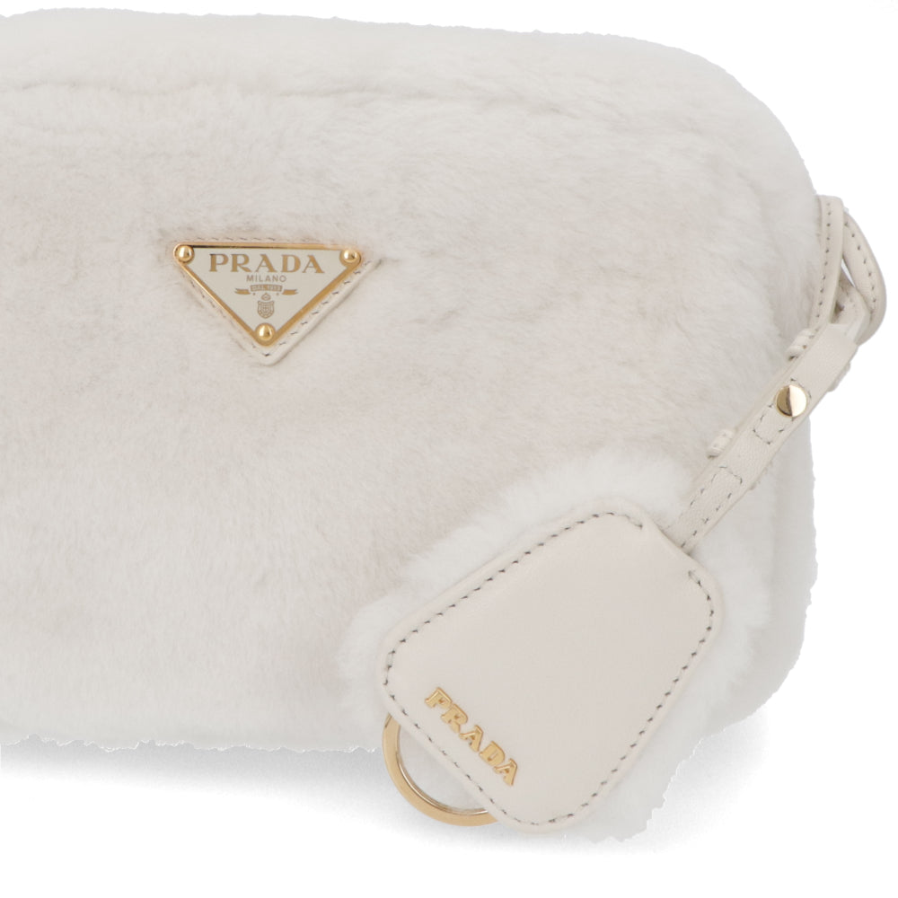 プラダ PRADA バッグ ショルダーバッグ レディース ホワイト レザー ロゴ 2Way ポーチ ゴールド金具