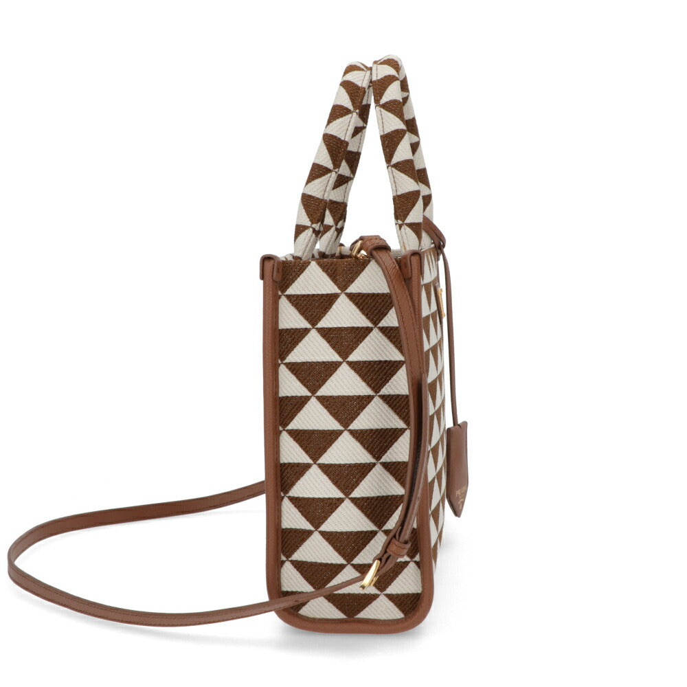 PRADA ショルダーバッグ ジャガード織り レザー