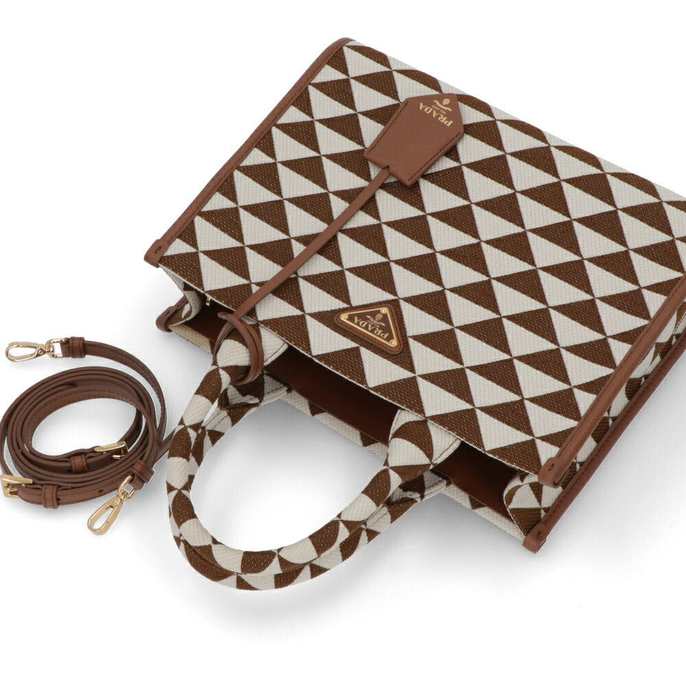 PRADA ショルダーバッグ ジャガード織り レザー