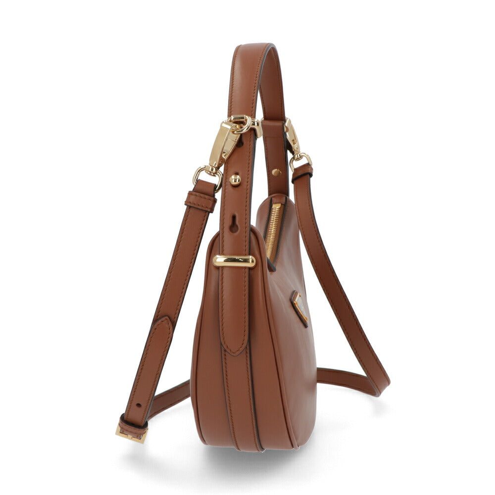 PRADA ショルダーバッグ レザー 三日月バッグ ロゴ
