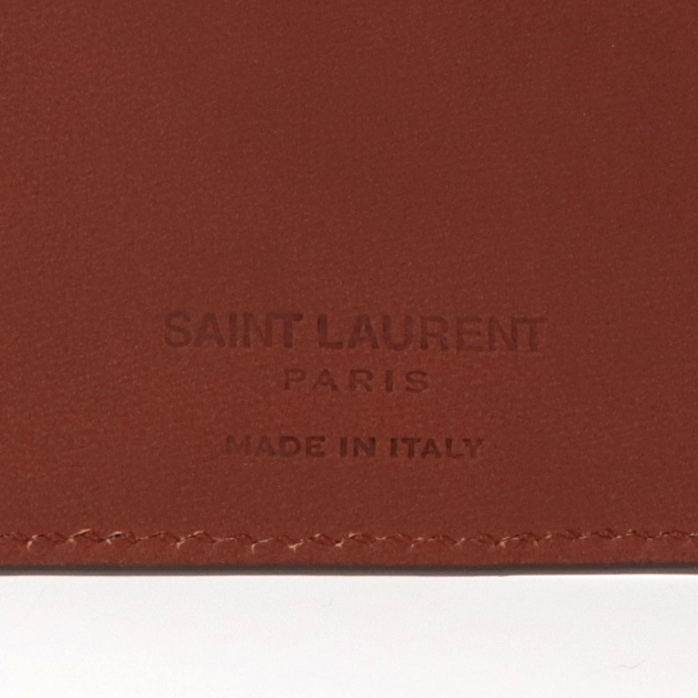 サンローラン SAINTLAURENT 長財布 メンズ ポリウレタン ポリエステル コットン カーフスキンレザー 二つ折り モノグラム 小銭入れ付き