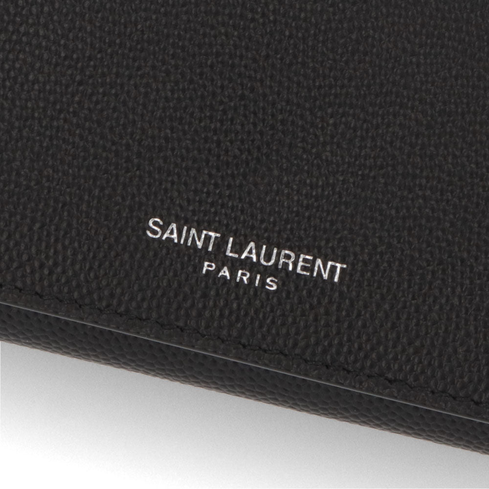 サンローラン SAINTLAURENT 雑貨 キーリング・キーケース ユニセックス ブラック カーフスキン 6連キーケース ロゴ メンズ レディース