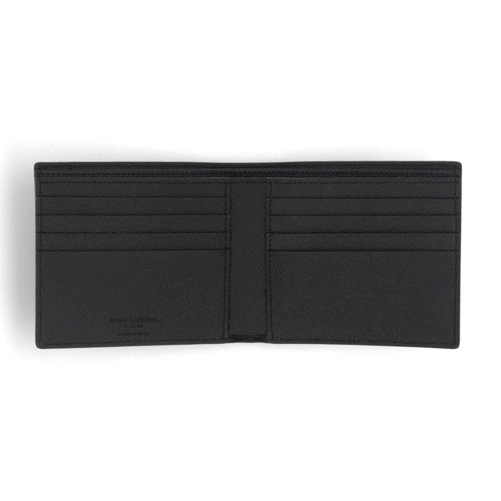 サンローラン SAINT LAURENT 財布 二つ折り財布 メンズ ブラック レザー ロゴ シンプル 無地 スリム コンパクト 小銭入れなし 396307 BTY0N