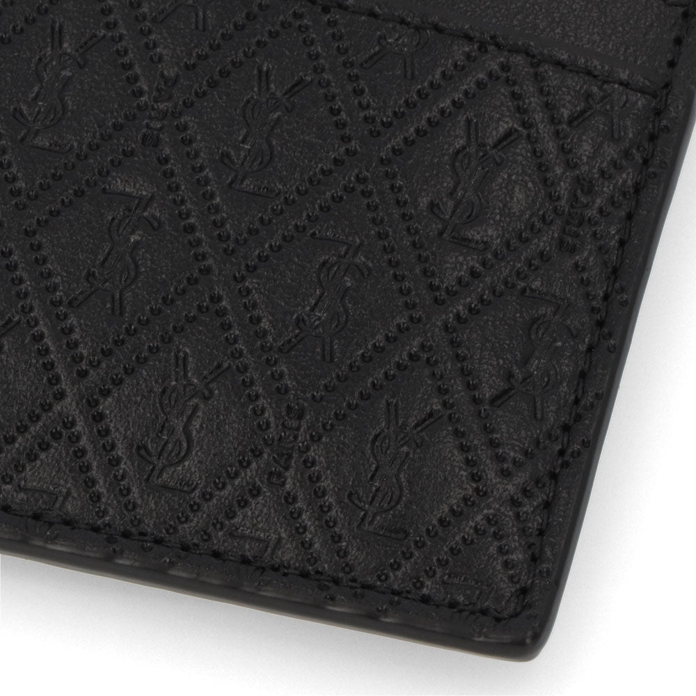 サンローラン SAINT LAURENT 雑貨 カードケース レディース ブラック カーフレザー YSLロゴ カサンドラロゴ 総柄 シンプル 647148 18G1Z
