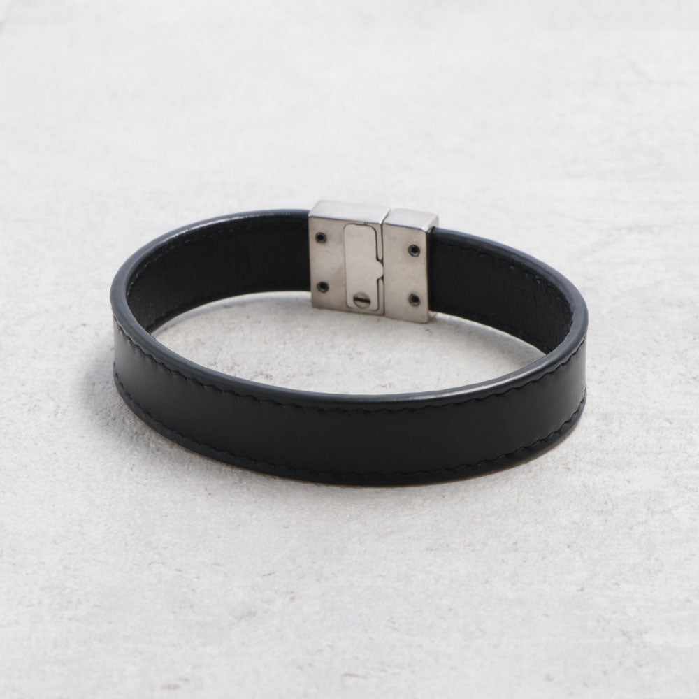 SAINT LAURENT ブレスレット ブラック カーフ レザー