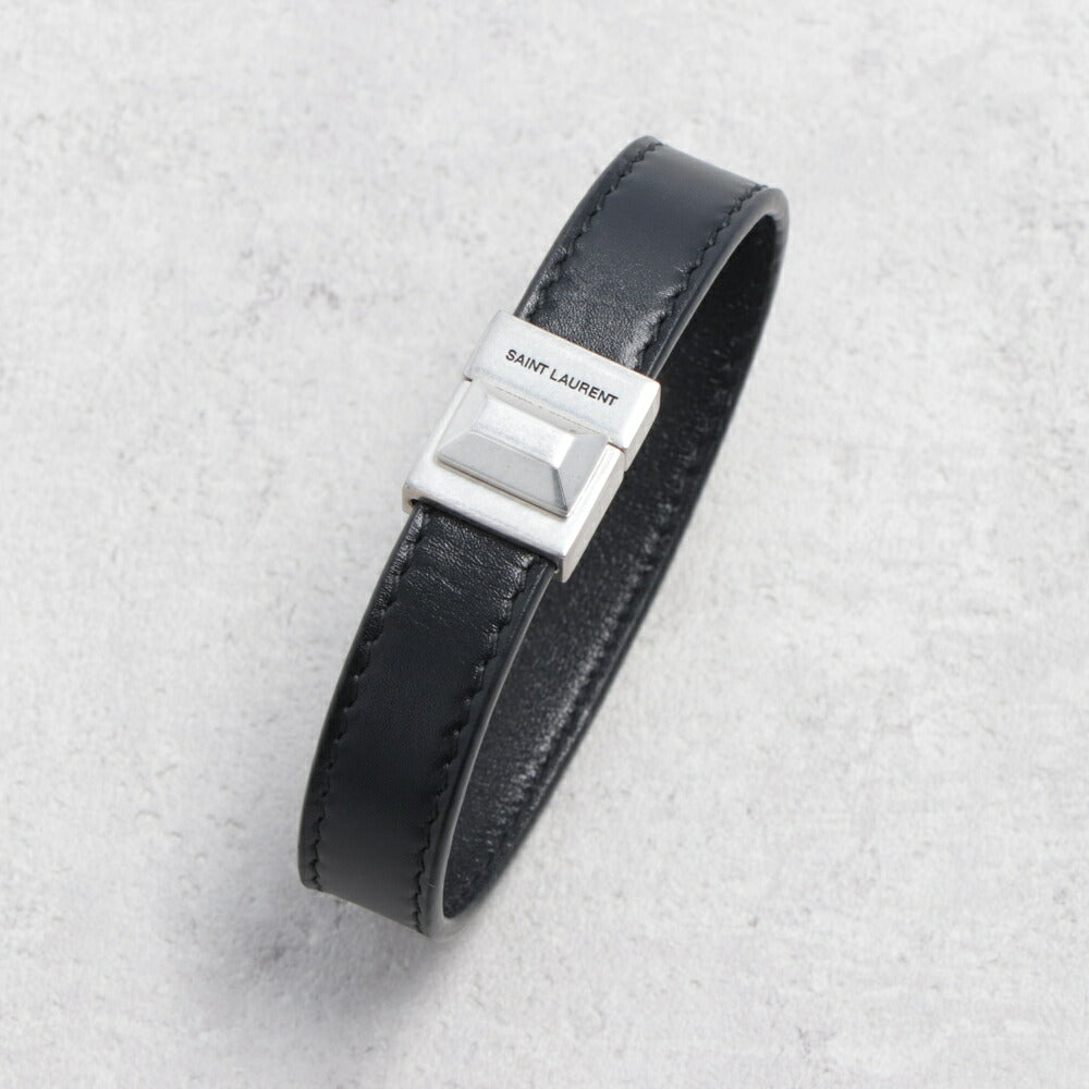 SAINT LAURENT ブレスレット ブラック カーフ レザー