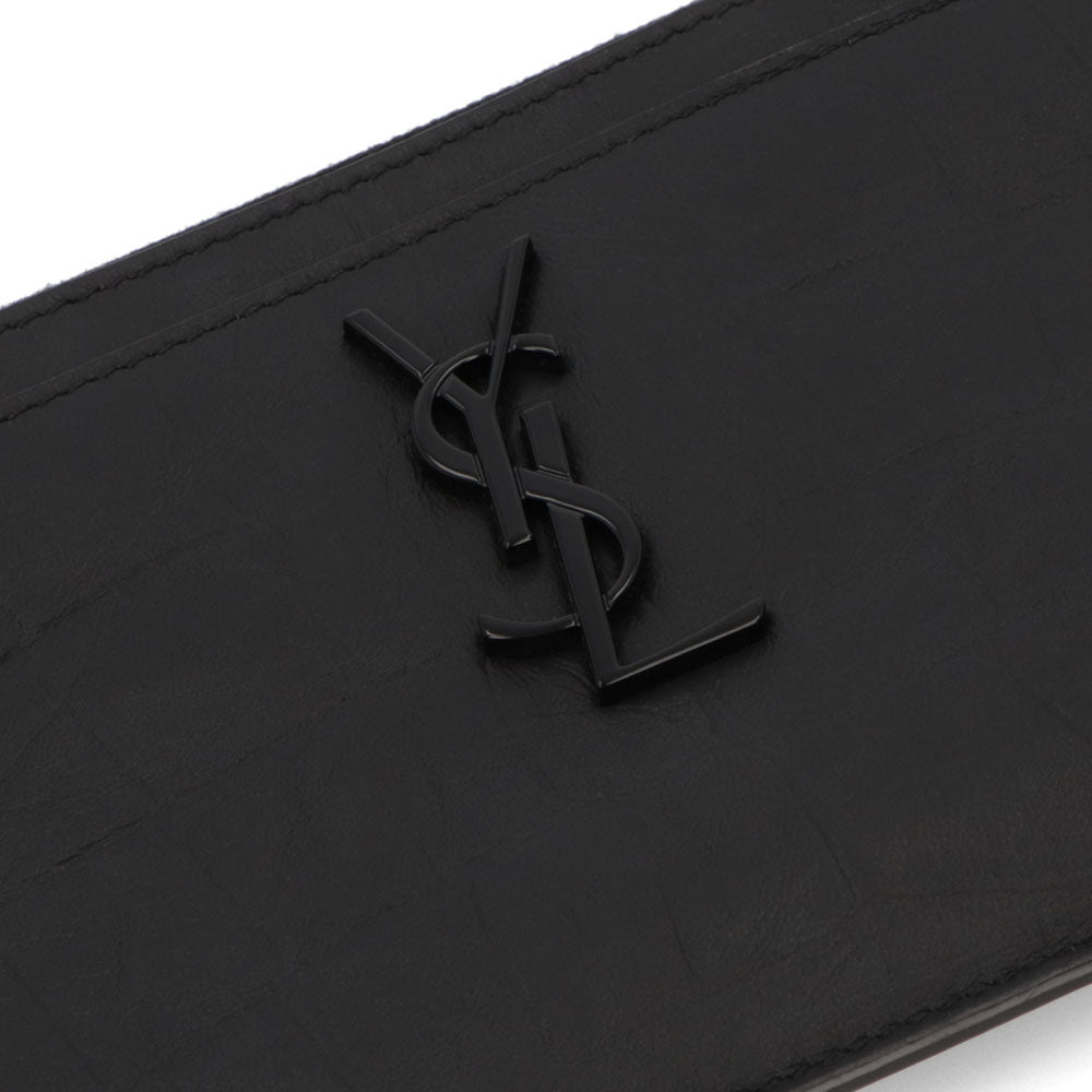 サンローラン SAINT LAURENT バッグ クラッチバッグ ユニセックス ブラック レザー ロゴ 型押し ポーチ メンズ レディース