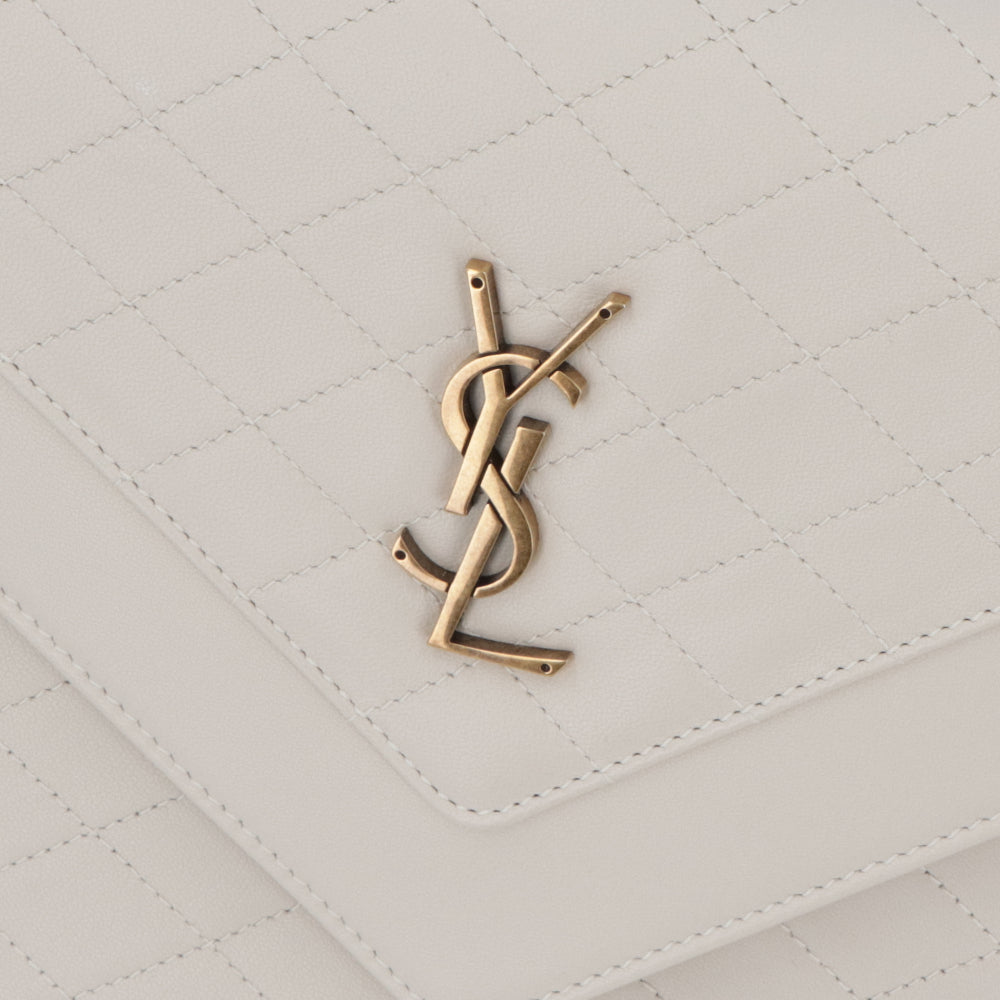 サンローラン SAINT LAURENT バッグ ショルダーバッグ レディース アイボリー レザー モノグラム ロゴ ディアマンテキルティング