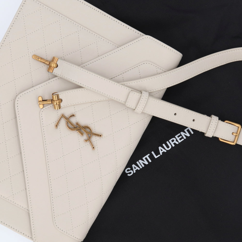 サンローラン SAINT LAURENT バッグ ショルダーバッグ レディース アイボリー レザー モノグラム ロゴ ディアマンテキルティング