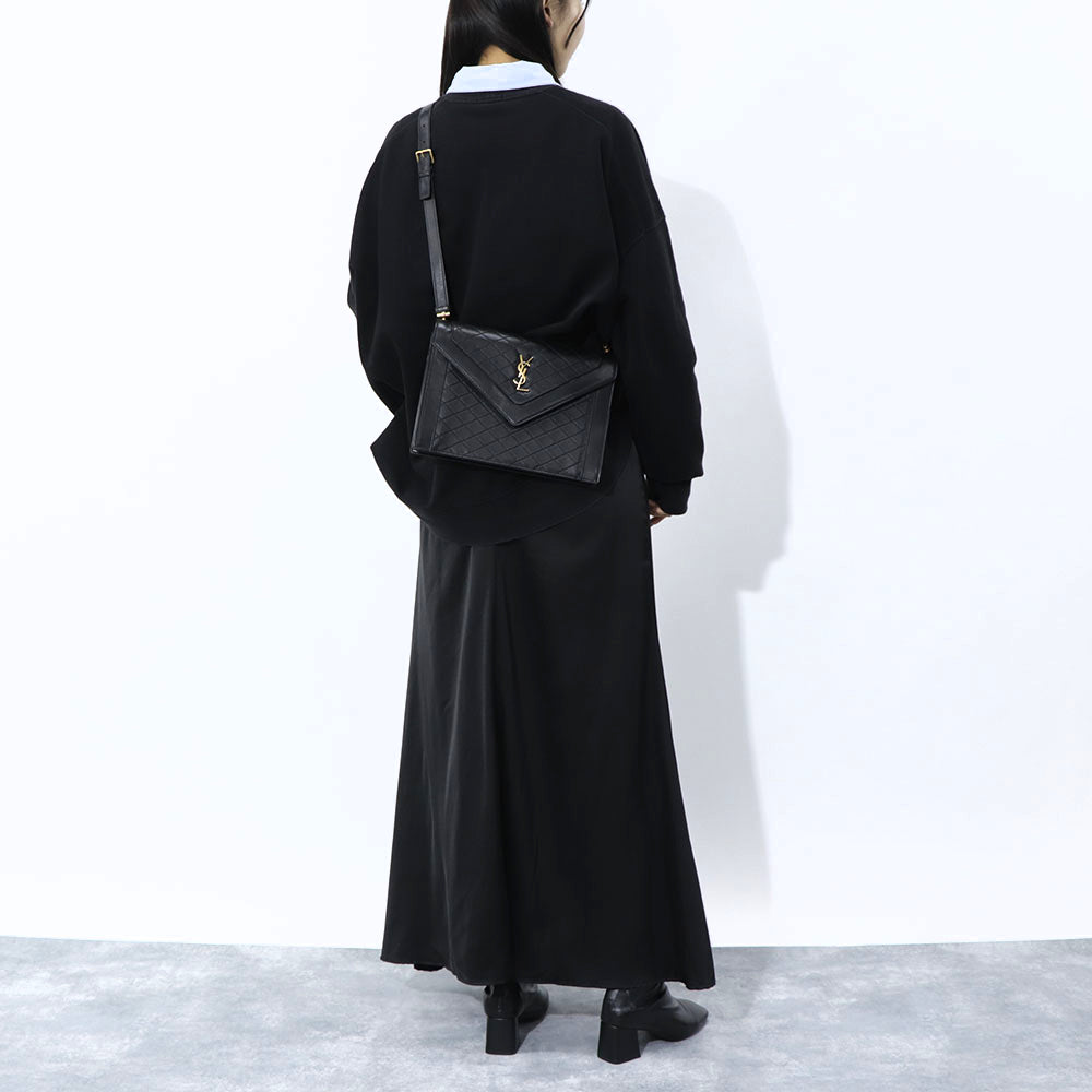 サンローラン SAINT LAURENT バッグ ショルダーバッグ レディース ブラック ラムスキン GABY ディアマンテキルティング