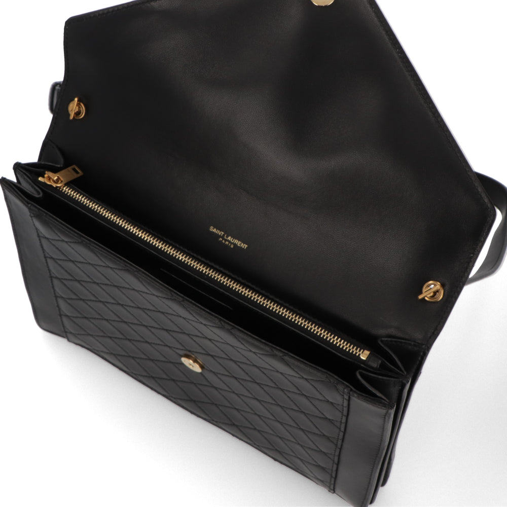 サンローラン SAINT LAURENT バッグ ショルダーバッグ レディース ブラック ラムスキン GABY ディアマンテキルティング