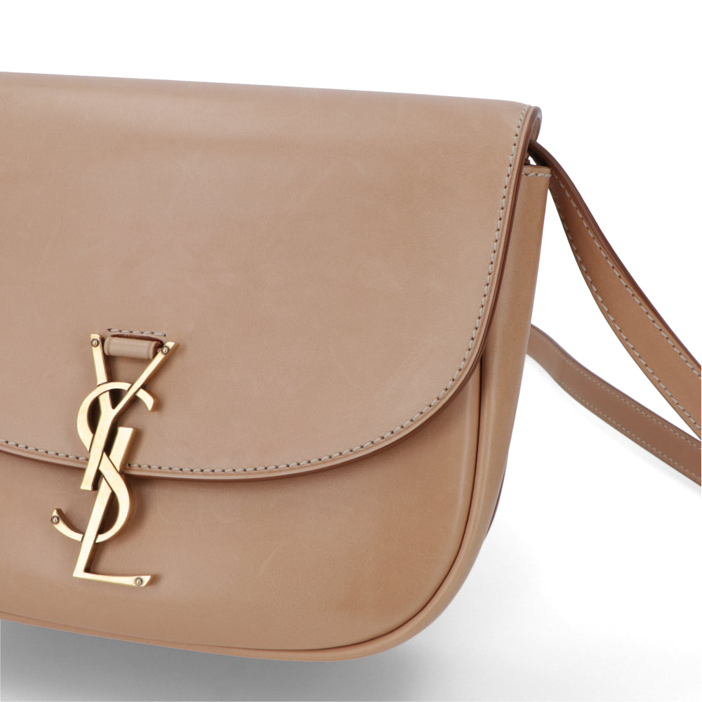 サンローラン SAINT LAURENT バッグ ショルダーバッグ レディース ベージュ YSLロゴプレート サッチェルバッグ