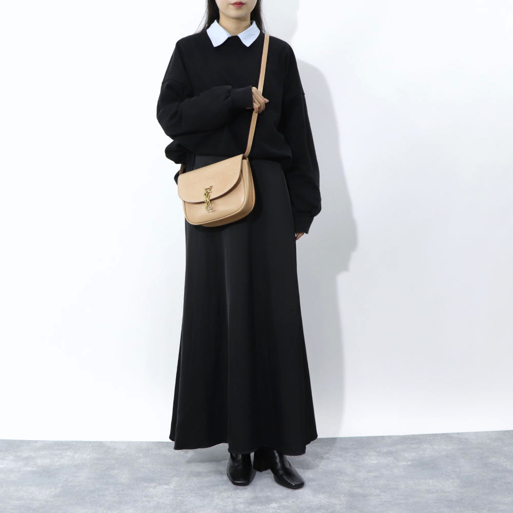 サンローラン SAINT LAURENT バッグ ショルダーバッグ レディース ベージュ YSLロゴプレート サッチェルバッグ