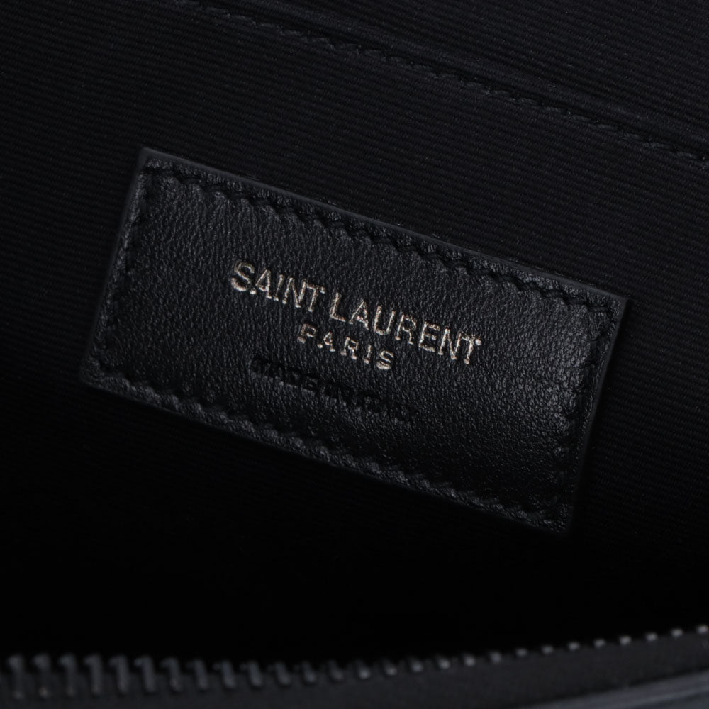 サンローラン SAINTLAURENT バッグ クラッチバッグ ユニセックス ブラック レザー ロゴ YSLイニシャル ビジネスバッグ ipadケース