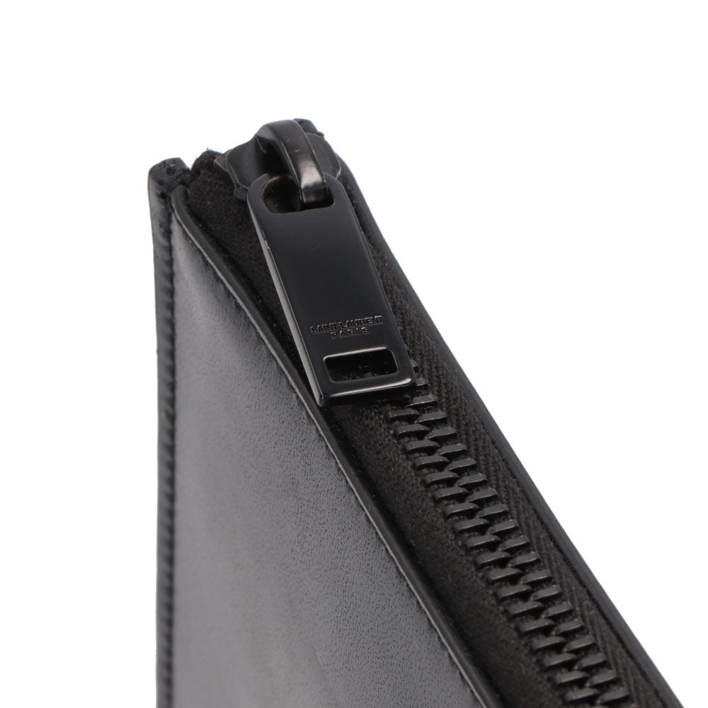 サンローラン SAINTLAURENT バッグ クラッチバッグ ユニセックス ブラック レザー ロゴ YSLイニシャル ビジネスバッグ ipadケース