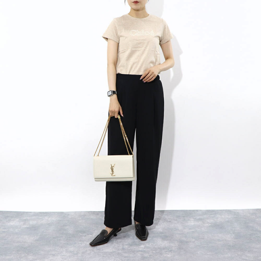 サンローラン SAINT LAURENT バッグ ショルダーバッグ レディース KATE MEDIUM ケイト ミディアム ブラック×ゴールド オフホワイト×ゴールド レザー グレイン ド プードルレザー カサンドラロゴ 鞄 カラー 364021 BOW0J