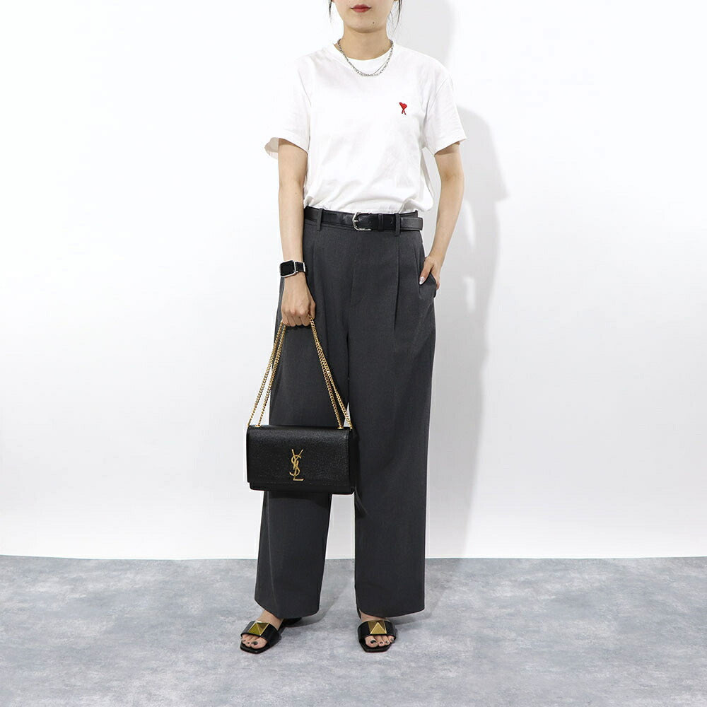 サンローラン SAINT LAURENT バッグ ショルダーバッグ レディース KATE MEDIUM ケイト ミディアム ブラック×ゴールド オフホワイト×ゴールド レザー グレイン ド プードルレザー カサンドラロゴ 鞄 カラー 364021 BOW0J