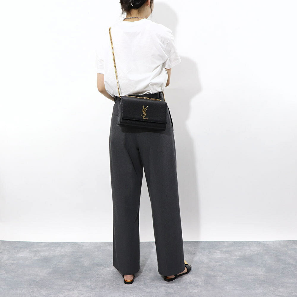 サンローラン SAINT LAURENT バッグ ショルダーバッグ レディース KATE MEDIUM ケイト ミディアム ブラック×ゴールド オフホワイト×ゴールド レザー グレイン ド プードルレザー カサンドラロゴ 鞄 カラー 364021 BOW0J