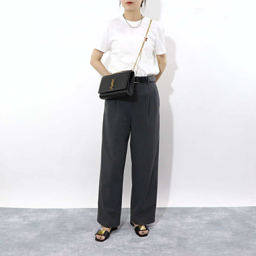 サンローラン SAINT LAURENT バッグ ショルダーバッグ レディース KATE MEDIUM ケイト ミディアム ブラック×ゴールド オフホワイト×ゴールド レザー グレイン ド プードルレザー カサンドラロゴ 鞄 カラー 364021 BOW0J