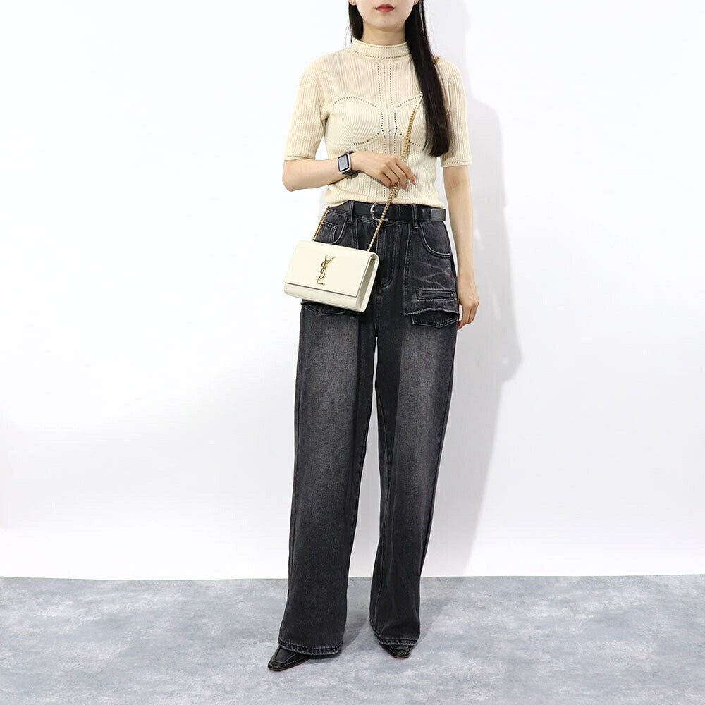 サンローラン SAINT LAURENT バッグ ショルダーバッグ レディース KATE S ケイト スモール ブラック オフホワイト カーフ レザー カサンドラロゴ 鞄 カラー3色 469390 BOW0J