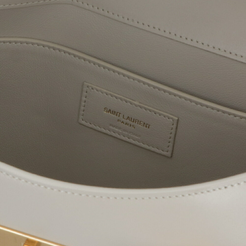 サンローラン SAINT LAURENT バッグ ショルダーバッグ レディース MANHATTAN マンハッタン オフホワイト カーフ レザー クラッチバッグ 2way ロゴ 鞄 ゴールド金具 無地 シンプル 579271 0SX0W