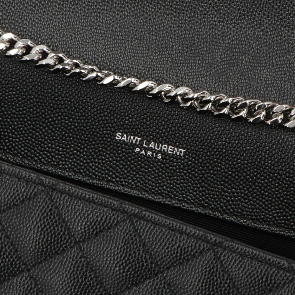 サンローラン SAINT LAURENT バッグ ショルダーバッグ レディース ENVELOPE SMALL エンベロープ スモール ブラック カーフ レザー カサンドラロゴ 鞄 チェーンショルダー シルバー金具 キルティング 600195 BOW92