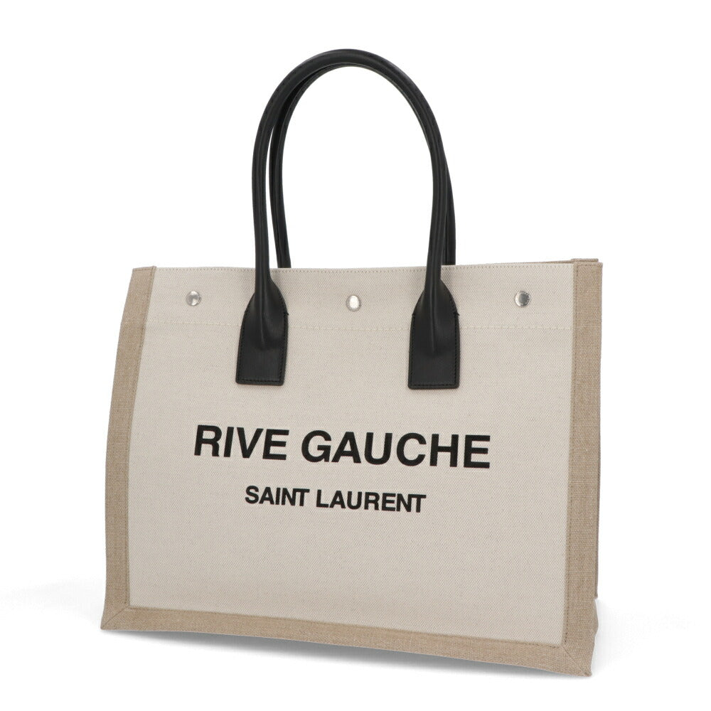 サンローラン SAINT LAURENT バッグ トートバッグ レディース RIVE GAUCHE TOTE リヴ ゴーシュ トート ベージュ系 キャンバス リネン A4対応 横型 大容量 617481 FAAVU