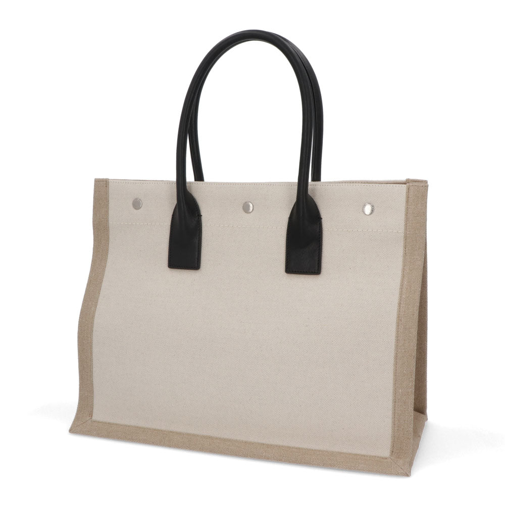 サンローラン SAINT LAURENT バッグ トートバッグ レディース RIVE GAUCHE TOTE リヴ ゴーシュ トート ベージュ系 キャンバス リネン A4対応 横型 大容量 617481 FAAVU