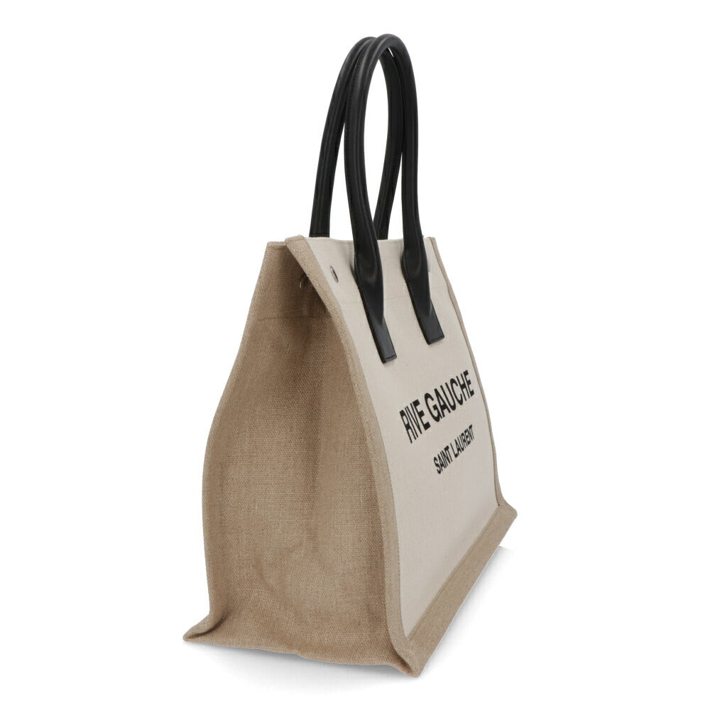 サンローラン SAINT LAURENT バッグ トートバッグ レディース RIVE GAUCHE TOTE リヴ ゴーシュ トート ベージュ系 キャンバス リネン A4対応 横型 大容量 617481 FAAVU