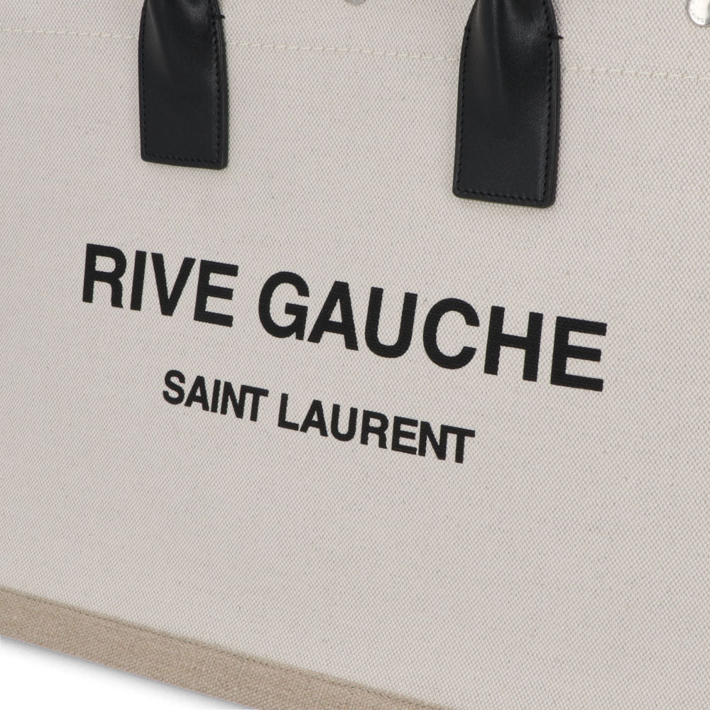 サンローラン SAINT LAURENT バッグ トートバッグ レディース RIVE GAUCHE TOTE リヴ ゴーシュ トート ベージュ系 キャンバス リネン A4対応 横型 大容量 617481 FAAVU