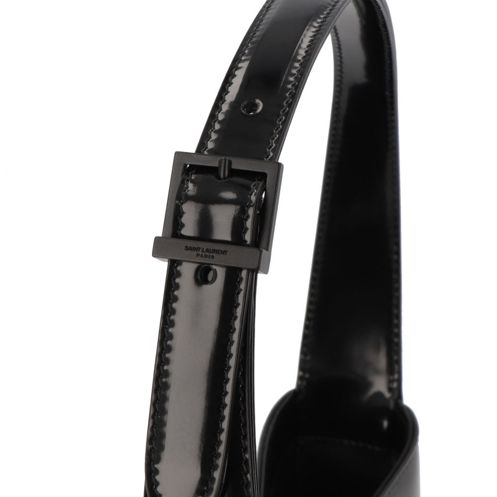 サンローラン SAINT LAURENT バッグ ハンドバッグ レディース サンカセット ブラック パテント レザー ホーボーバッグ スムーススキン 鞄 カサンドラロゴ 肩掛け 657228 AAB9G
