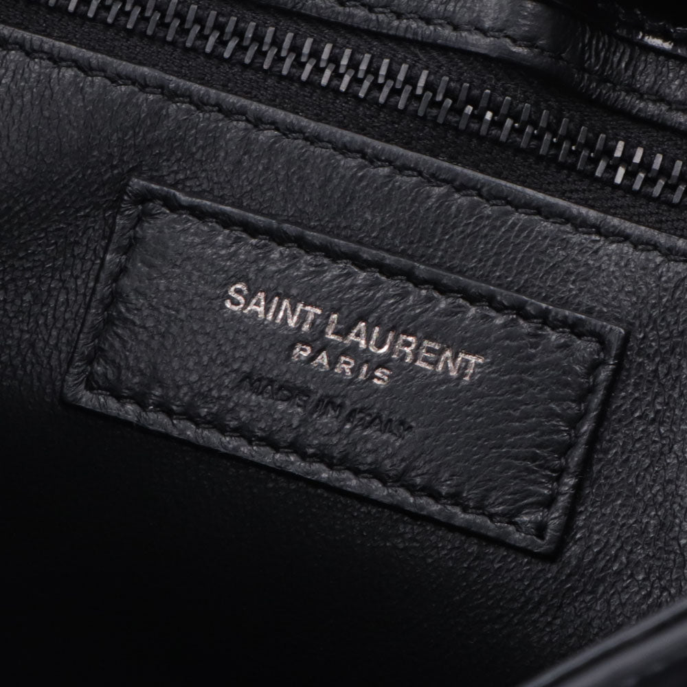 サンローラン SAINT LAURENT バッグ ハンドバッグ レディース サンカセット ブラック パテント レザー ホーボーバッグ スムーススキン 鞄 カサンドラロゴ 肩掛け 657228 AAB9G