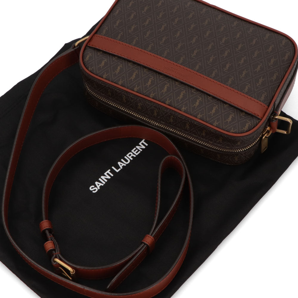 サンローラン SAINT LAURENT バッグ ショルダーバッグ レディース CAMERA BAG カメラケース ダークブラウン レザー カサンドラロゴ モノグラム 669957 FABLK