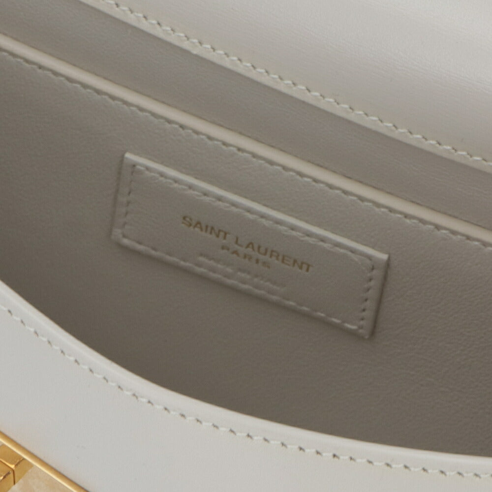 サンローラン SAINT LAURENT バッグ ハンドバッグ レディース MANHATTAN マンハッタン オフホワイト カーフ レザー クラッチバッグ 2way ロゴ 鞄 ゴールド金具 無地 シンプル 675626 0SX0W