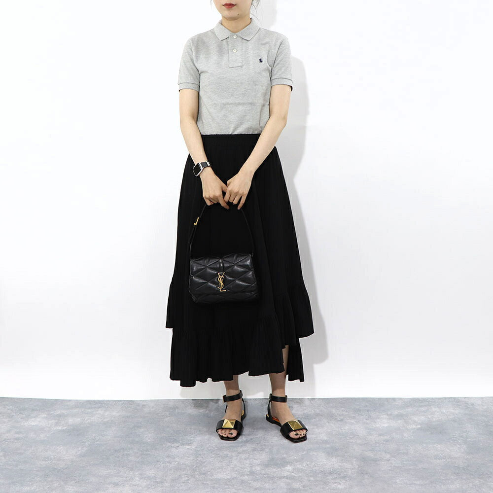 サンローラン SAINT LAURENT バッグ ハンドバッグ レディース LE 57 ブラック オフホワイト ラムスキン ショルダーバッグ 2way カサンドラロゴ キルティング 698567 AAAO0