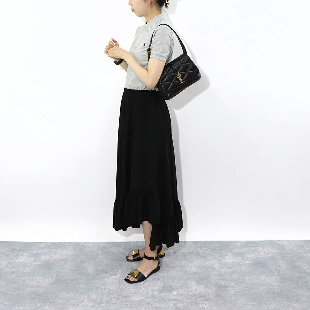 サンローラン SAINT LAURENT バッグ ハンドバッグ レディース LE 57 ブラック オフホワイト ラムスキン ショルダーバッグ 2way カサンドラロゴ キルティング 698567 AAAO0