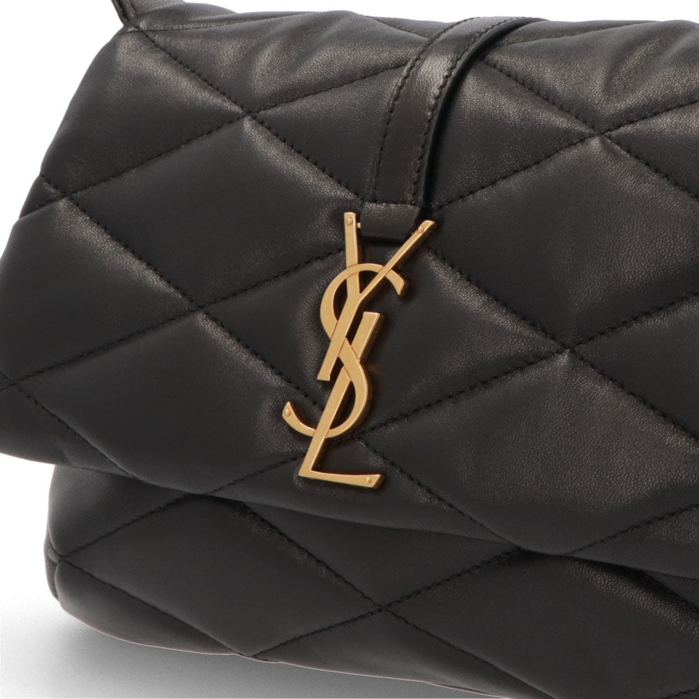 サンローラン SAINT LAURENT バッグ ハンドバッグ レディース LE 57 ブラック オフホワイト ラムスキン ショルダーバッグ 2way カサンドラロゴ キルティング 698567 AAAO0