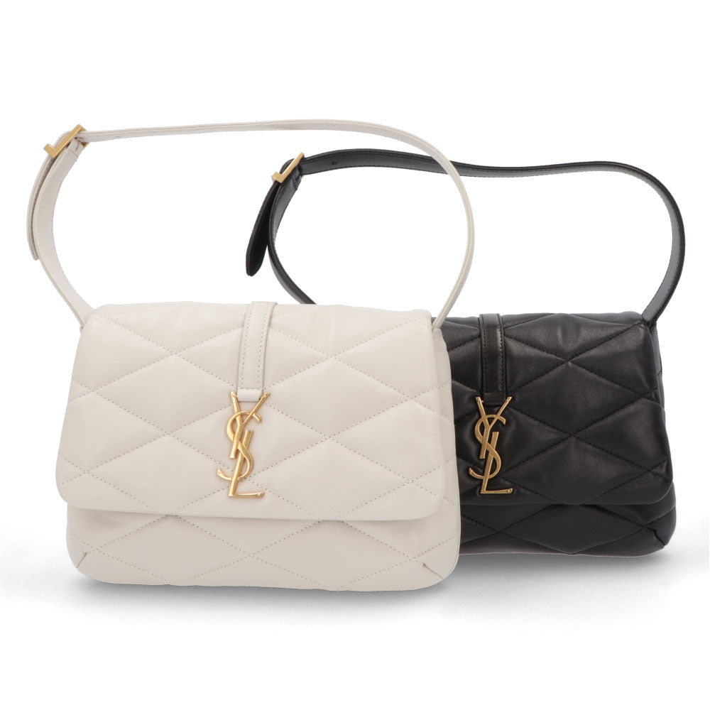 サンローラン SAINT LAURENT バッグ ハンドバッグ レディース LE 57 ブラック オフホワイト ラムスキン ショルダーバッグ 2way カサンドラロゴ キルティング 698567 AAAO0