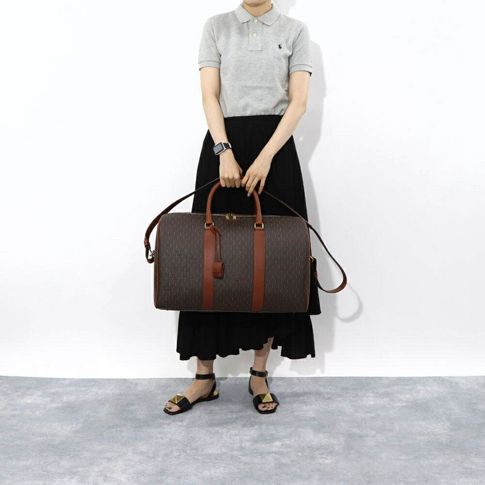 サンローラン SAINT LAURENT バッグ ボストンバッグ レディース DUFFLE BAG ダークブラウン レザー 旅行バッグ ショルダー 大容量 パドロック チャーム付き 708452 FABLK