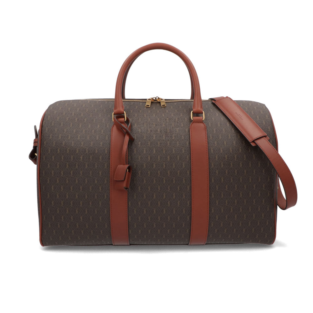 サンローラン SAINT LAURENT バッグ ボストンバッグ レディース DUFFLE BAG ダークブラウン レザー 旅行バッグ ショルダー 大容量 パドロック チャーム付き 708452 FABLK