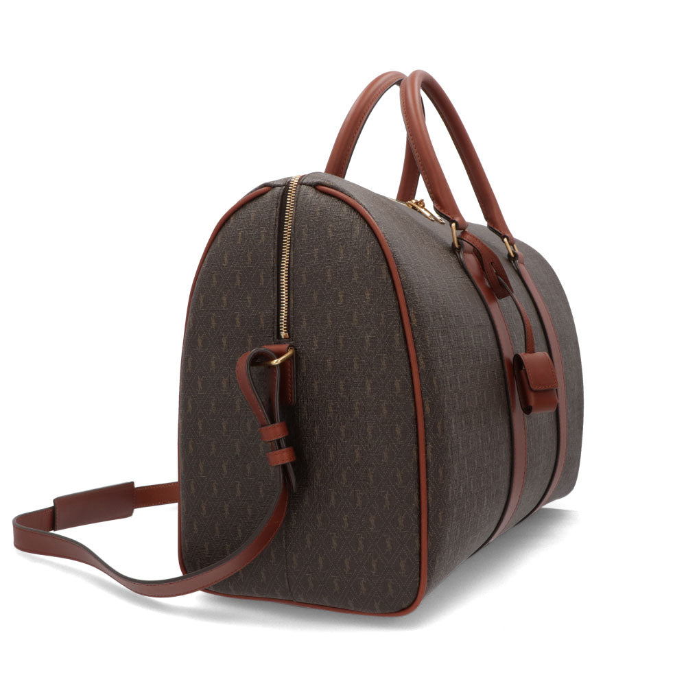 サンローラン SAINT LAURENT バッグ ボストンバッグ レディース DUFFLE BAG ダークブラウン レザー 旅行バッグ ショルダー 大容量 パドロック チャーム付き 708452 FABLK