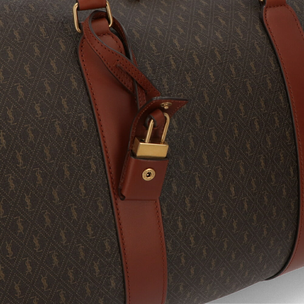 サンローラン SAINT LAURENT バッグ ボストンバッグ レディース DUFFLE BAG ダークブラウン レザー 旅行バッグ ショルダー 大容量 パドロック チャーム付き 708452 FABLK