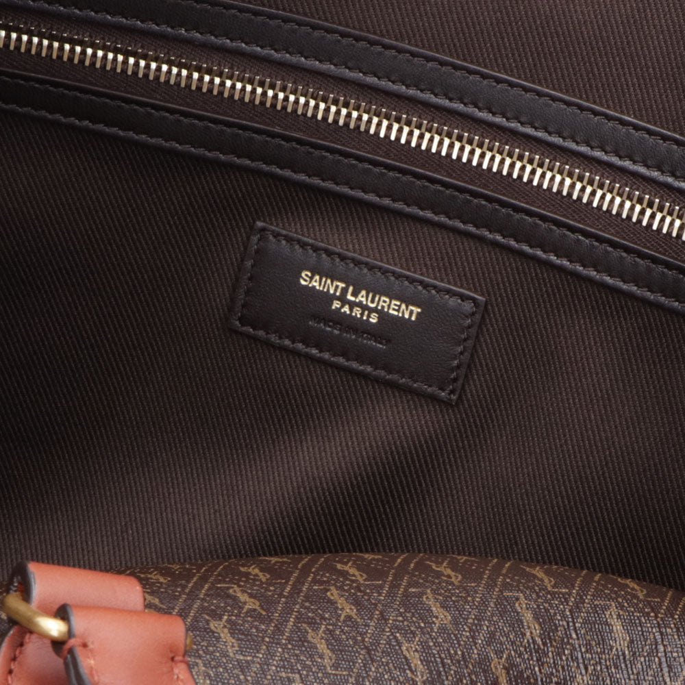 サンローラン SAINT LAURENT バッグ ボストンバッグ レディース DUFFLE BAG ダークブラウン レザー 旅行バッグ ショルダー 大容量 パドロック チャーム付き 708452 FABLK