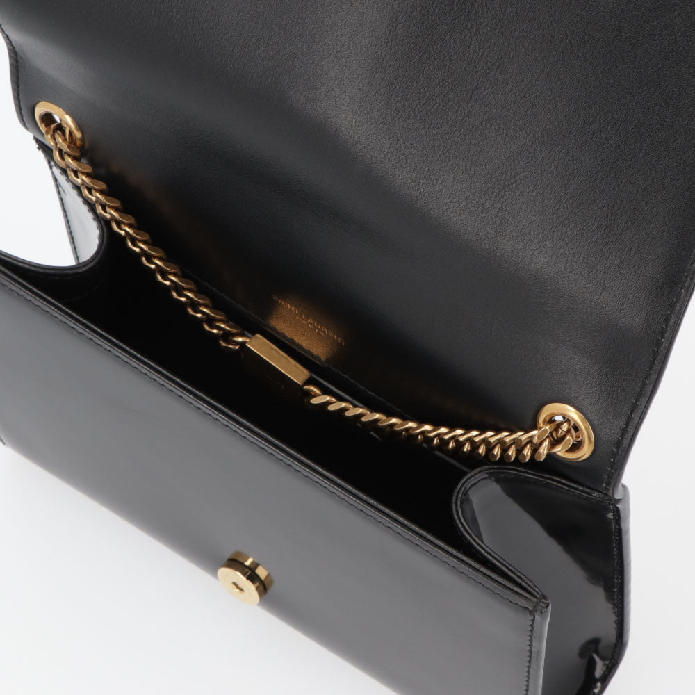 サンローラン SAINT LAURENT バッグ ショルダーバッグ レディース KATE NAPPA ケイト ナッパ オフホワイト×ブラック パテント ナッパ レザー ハンドバッグ 2way バイカラー カサンドラロゴ チェーン 鞄 742580 AAB4D