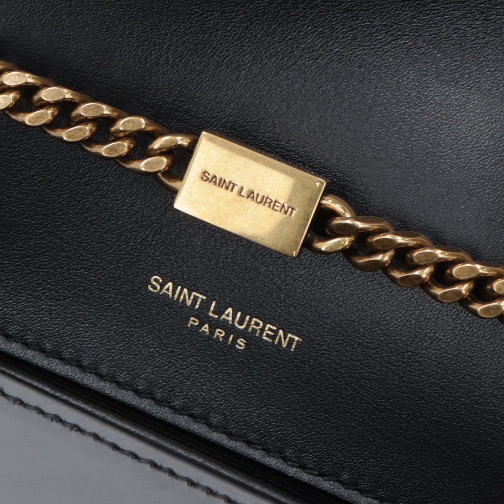 サンローラン SAINT LAURENT バッグ ショルダーバッグ レディース KATE NAPPA ケイト ナッパ オフホワイト×ブラック パテント ナッパ レザー ハンドバッグ 2way バイカラー カサンドラロゴ チェーン 鞄 742580 AAB4D