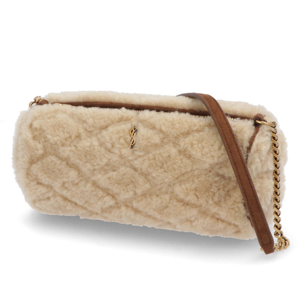 サンローラン SAINT LAURENT バッグ ハンドバッグ レディース TUBE BAG SADE チューブバッグ ベージュ ムートン カサンドラロゴ 鞄 キルティング チェーンショルダー 699703 GAAD1